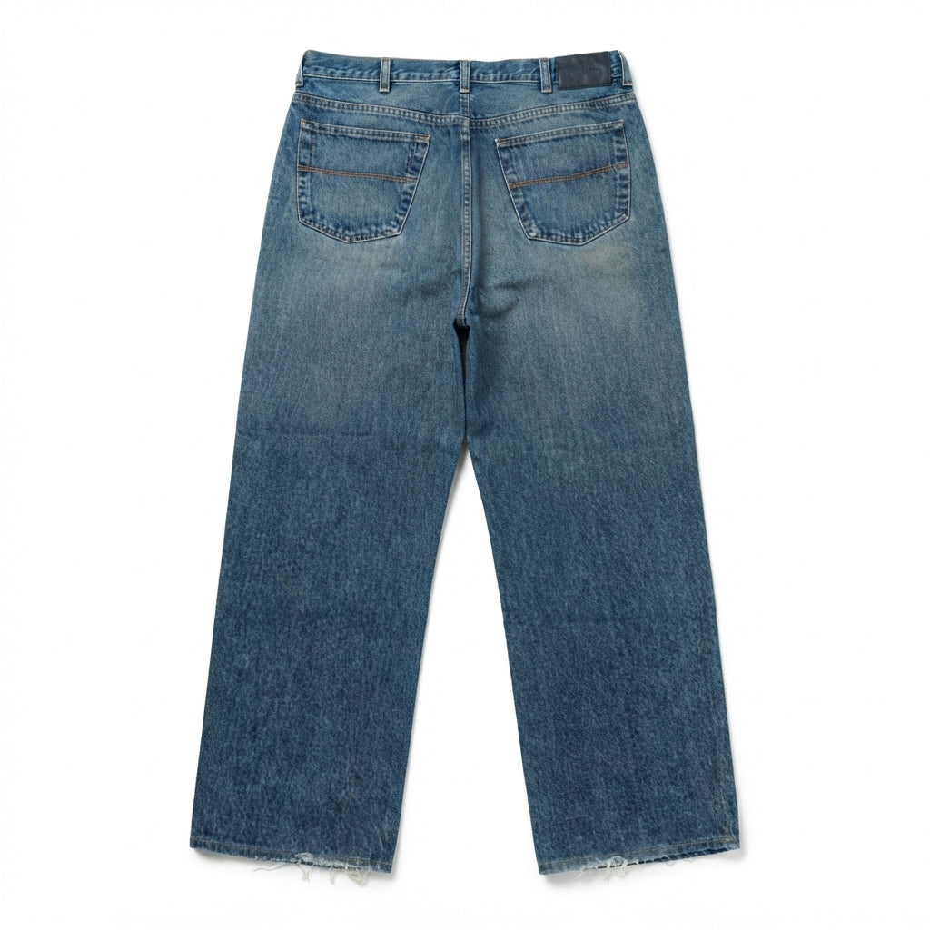 Express X Relaxed Fit Mineral Wash Jeans (Frayed Hem)