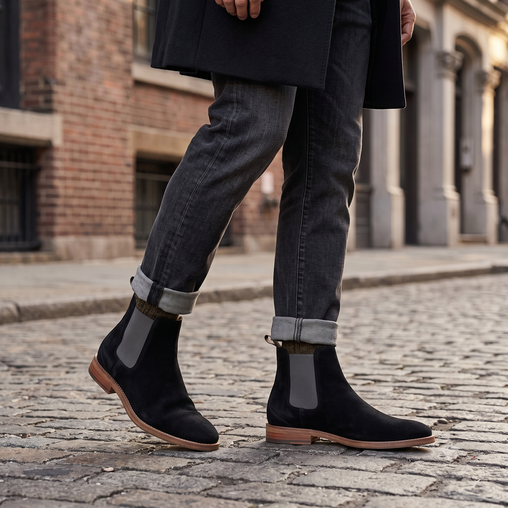 New Republic Men's Ventura Suede Chelsea Boot - Black/Natural