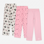Mad Dog Girls' 3-Pack Microfleece Pajama Pants Set - Pink Bow & Butterfly, Pink Stars, and Pink Solid