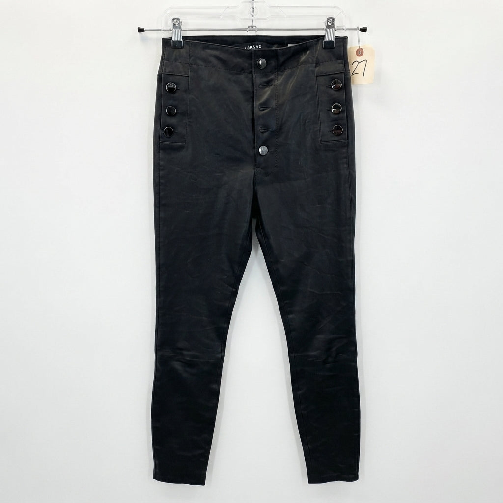 J Brand Natasha High-Rise Button Leather Skinny (Size 27)