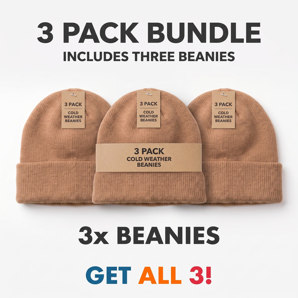 San Diego Hat Co. Clarise Beanie 3-Pack – Women's Wool Blend Rib Knit Cuffed Winter Hats, One Size