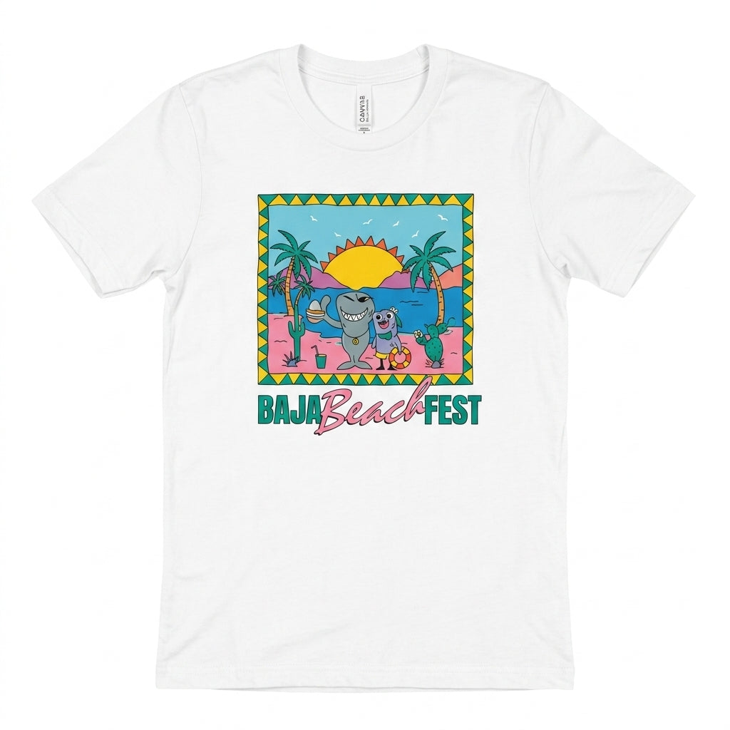 Bella+Canvas Baja Beach Fest Retro Graphic T-Shirt (Size S)