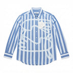 8 by Yoox Striped Scribble Shirt (Size L)