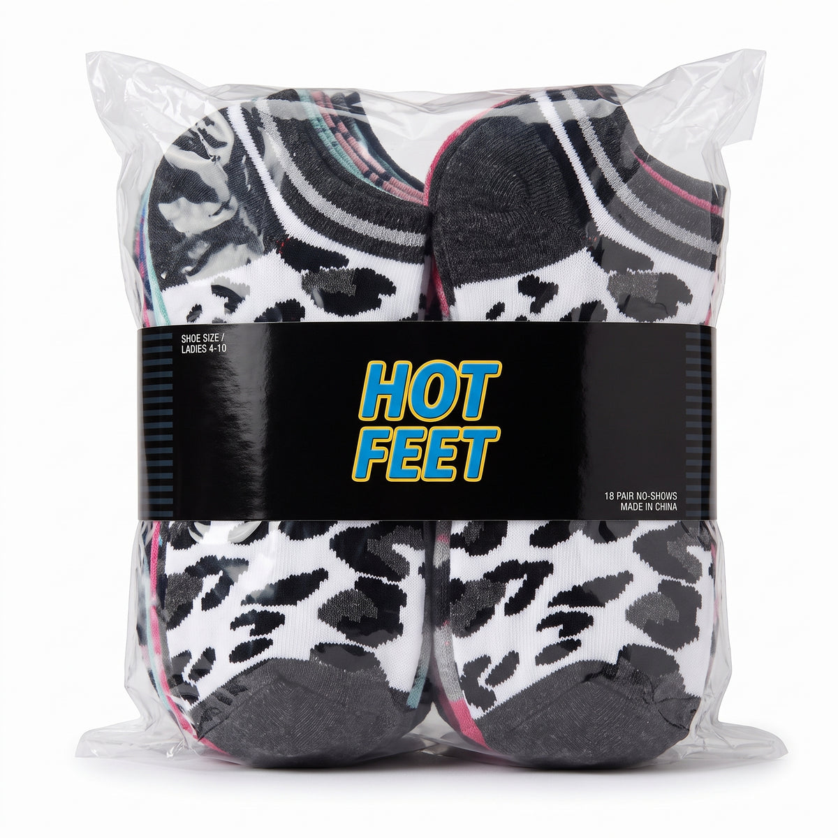 HOT FEET Women's No-Show Socks 18-Pack – Assorted Leopard, Argyle, Stripes, Polka Dots & Solids Low-Cut Socks (Size 4-10)
