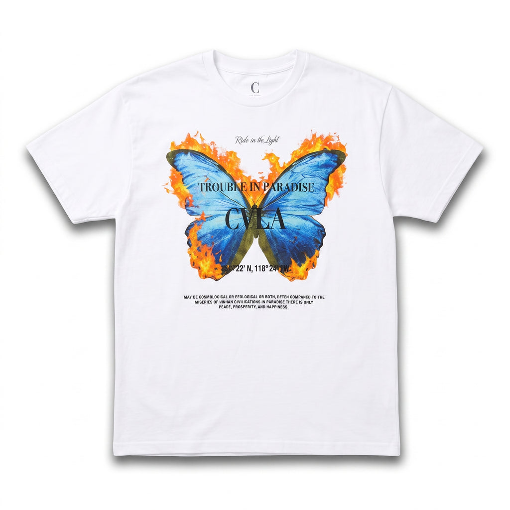 Cvla Trouble In Paradise Butterfly T-Shirt (Large)