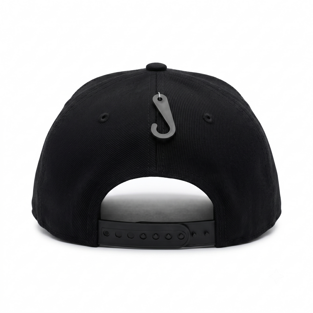 Sabi Goods Red Heart Embroidered Snapback - Black