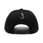 Black Snapback Cap - Tonal Black Heart Patch