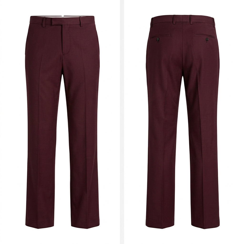 8 BY YOOX Men's Italian Tailored Trousers in Burgundy