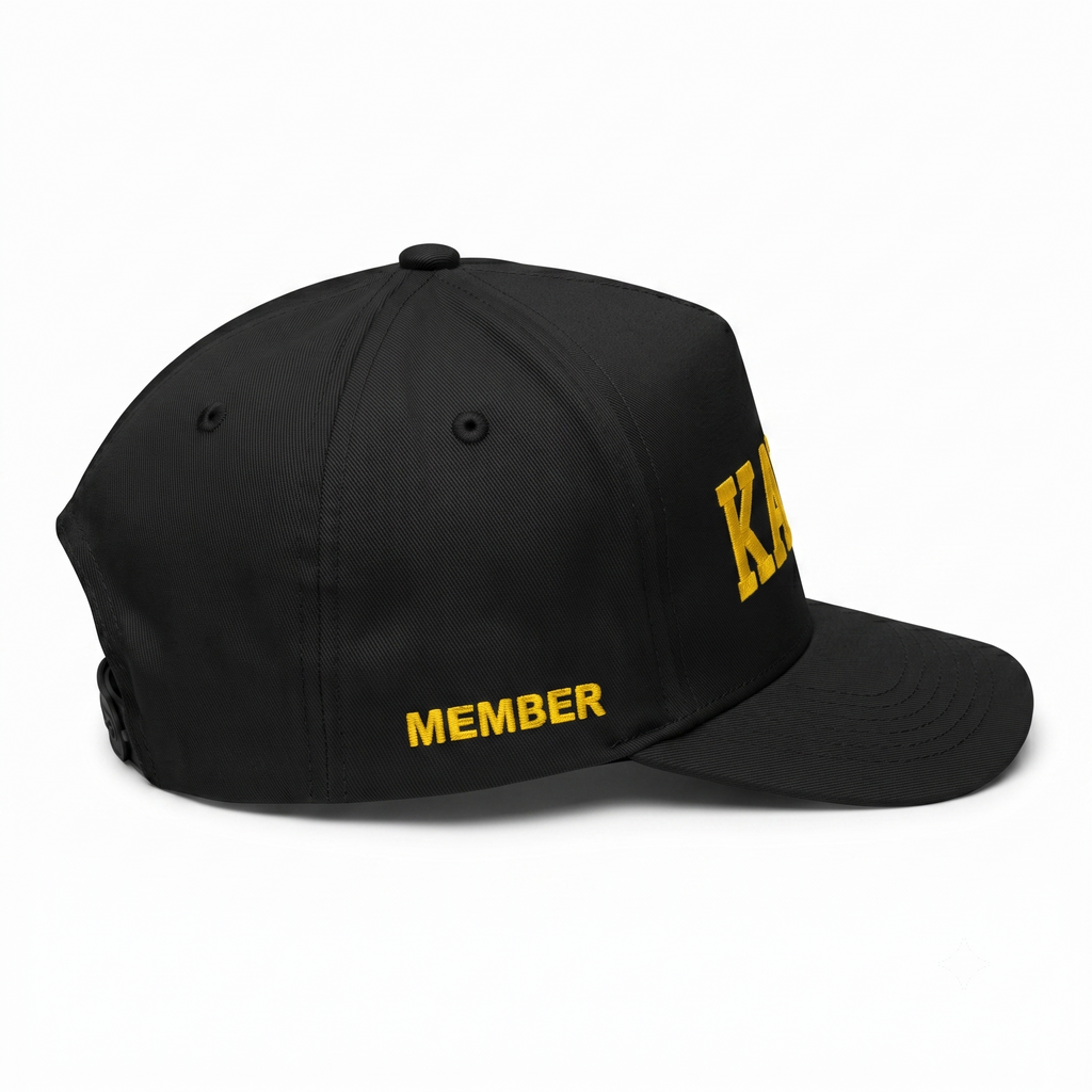 Sabi Goods 'KATHY' Yellow Embroidered Baseball Cap - Black