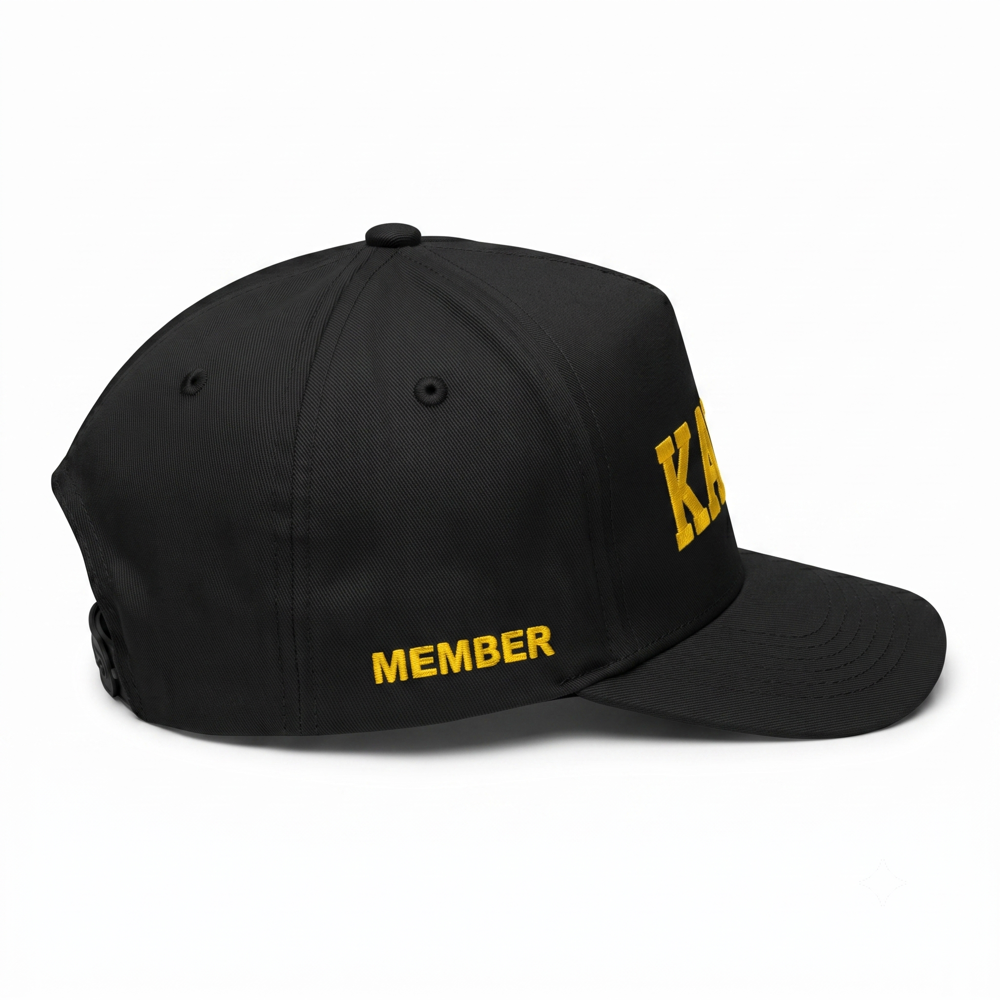 Sabi Goods 'KATHY' Yellow Embroidered Baseball Cap - Black