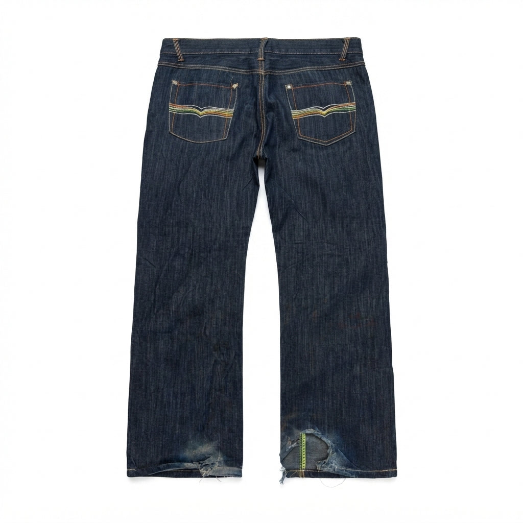 FIVE FOUR Distressed Bootcut Jeans (Size 40)