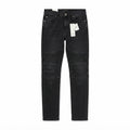 Biker Style Black Denim with Ribbed Knee Panels (34x32)