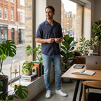 Albam Panama Short Sleeve Shirt - Navy Print