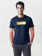 FIVE FOUR Yellow Logo T-Shirt (Navy)