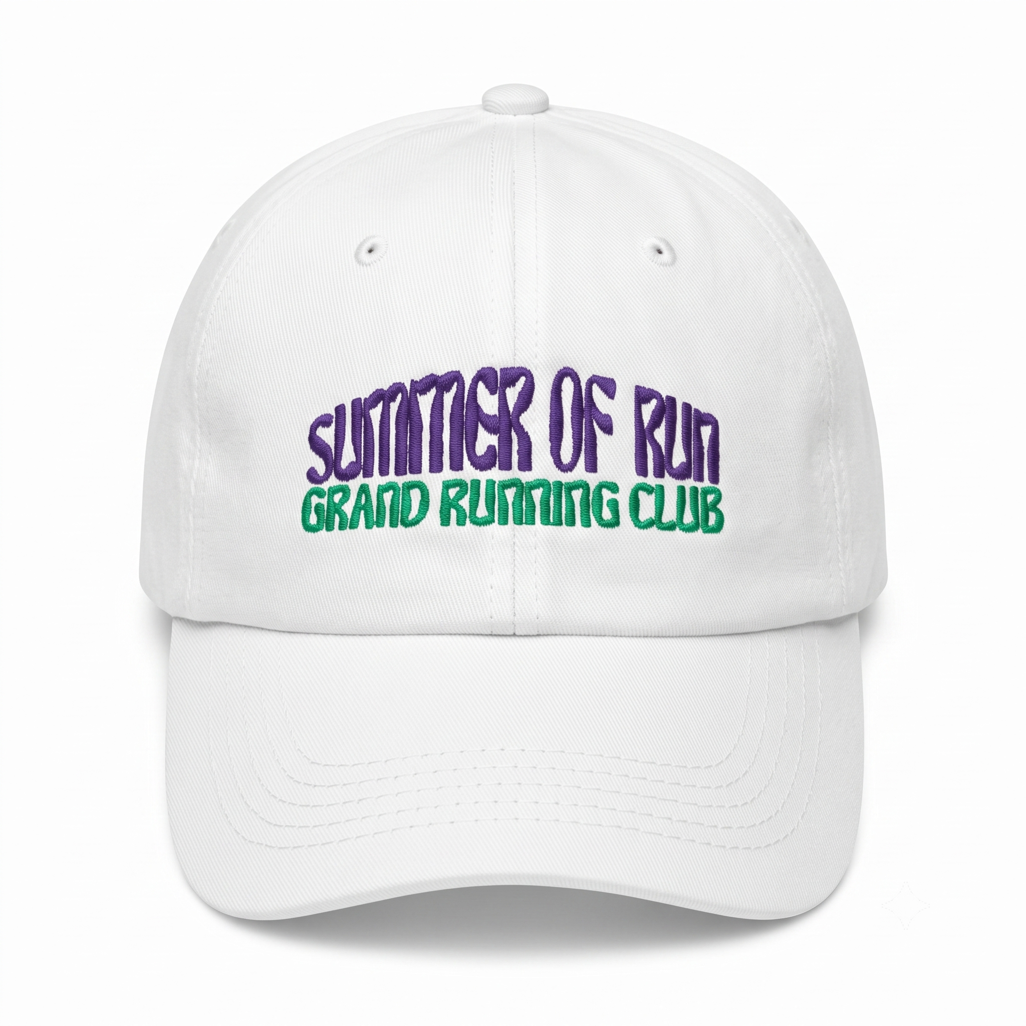 Summer of Run Embroidered Run Club Cap - White