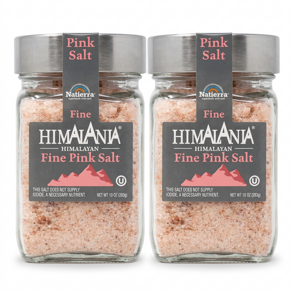 Natierra Himalania® Fine Himalayan Pink Salt Glass Jar – 10 oz