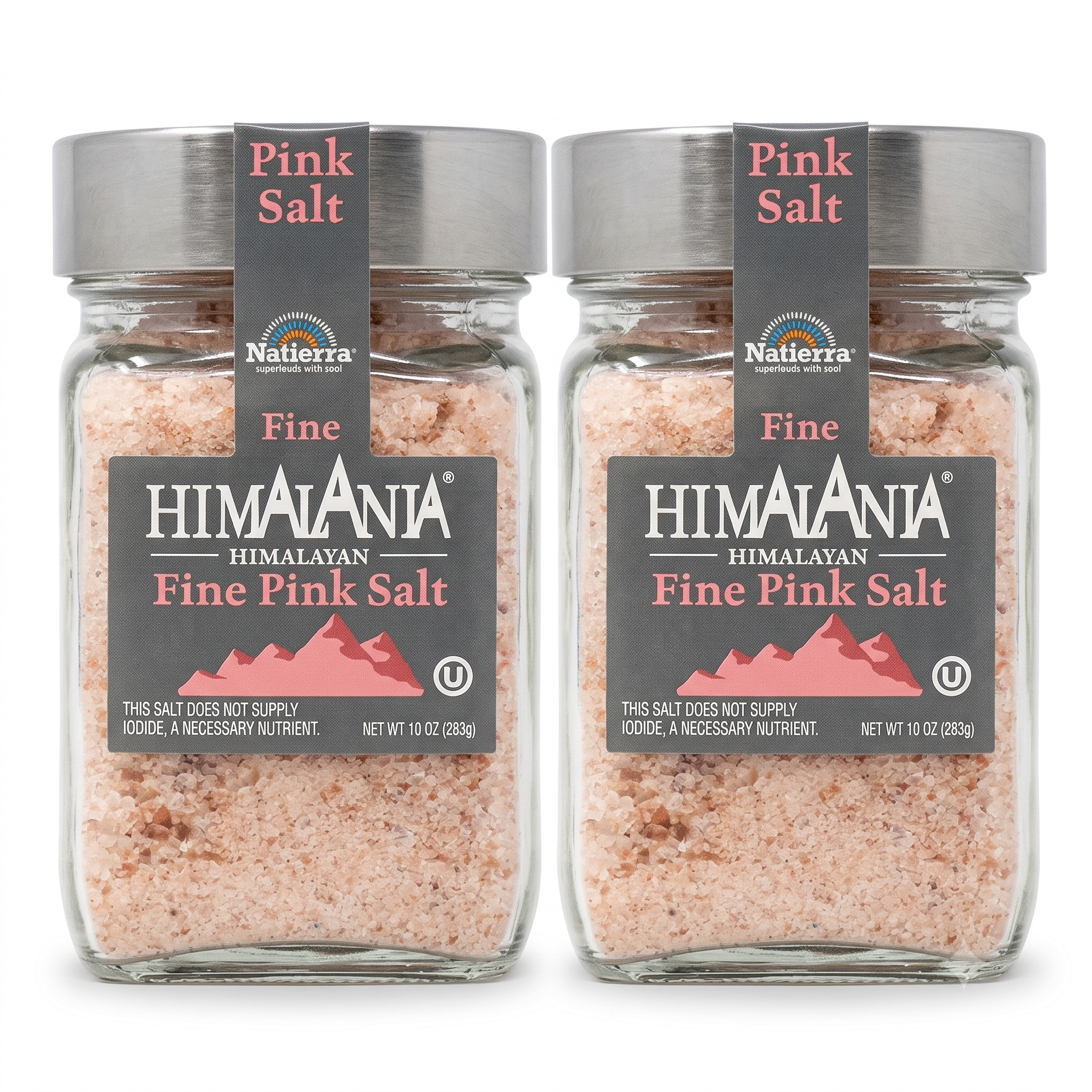 Natierra Himalania® Fine Himalayan Pink Salt Glass Jar – 10 oz