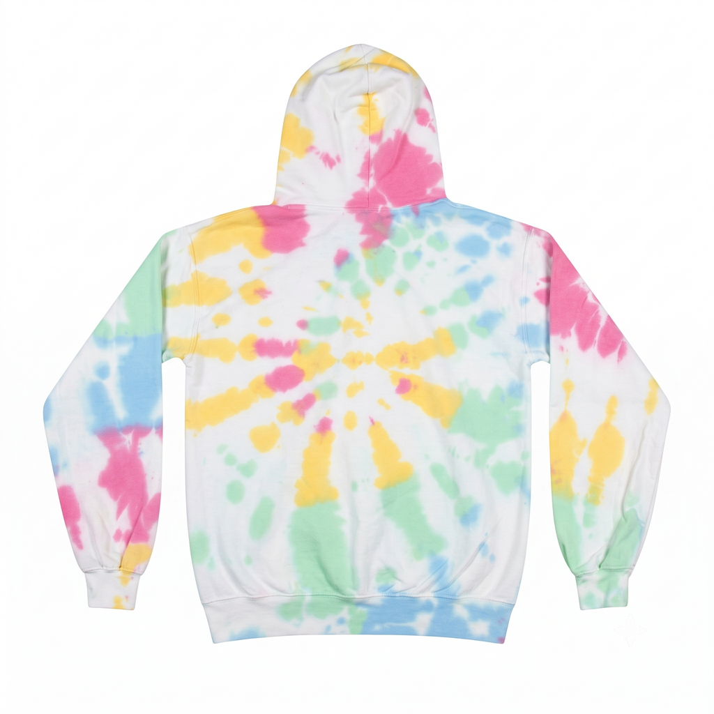 Pastel Spiral Tie-Dye Pullover Hoodie