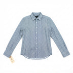 Lauren Ralph Lauren Blue & White Chevron Knit Shirt (Size L)