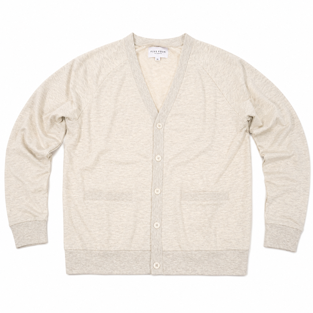 Five Four Los Angeles Men's Light Heather Gray V-Neck Cardigan XL