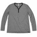 Topman Men’s Heather Gray Long Sleeve Henley Shirt Black Trim Size XXL