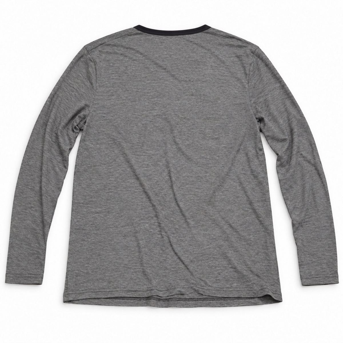 Topman Men’s Heather Gray Long Sleeve Henley Shirt Black Trim Size XXL