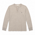Five Four Men's Heather Gray Long Sleeve Henley Shirt Medium