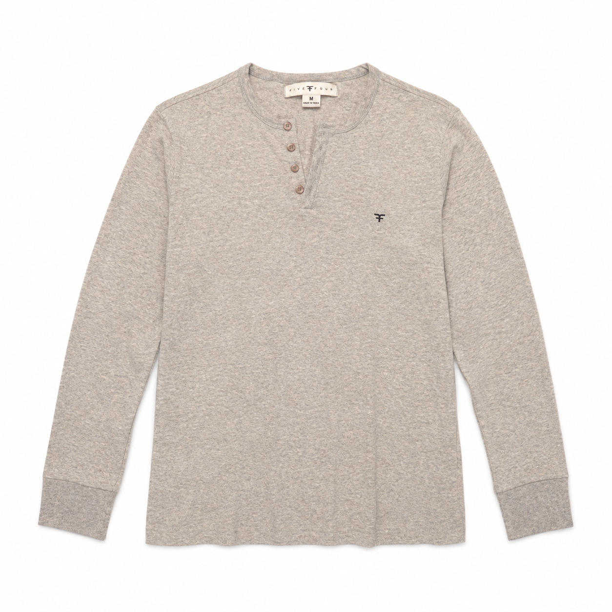 Five Four Men's Heather Gray Long Sleeve Henley Shirt Medium