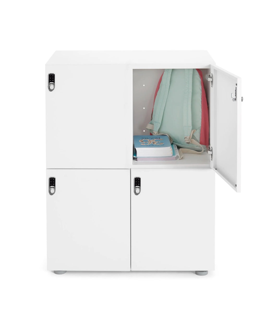 Poppin Stash 4-Door Locker, Digital, White