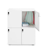 Poppin Stash 4-Door Locker, Digital, White