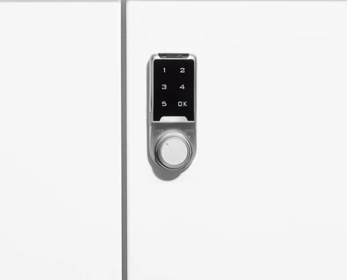 Poppin Stash 4-Door Locker, Digital, White