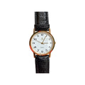 Vintage-Style White Dial Gold-Tone Quartz Watch - Requires a Battery