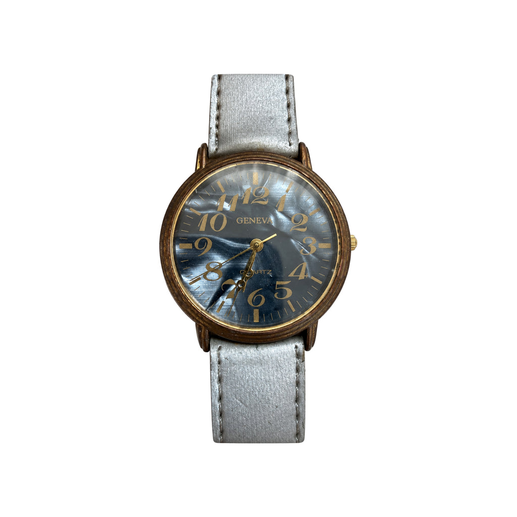 Vintage Geneva Blue Dial Gold-Tone Quartz Watch - Requires a Battery