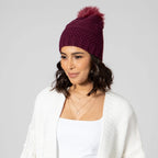 San Diego Hat Company Women's Knit Beanie w/ Faux Fur Pom