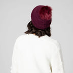 San Diego Hat Company Women's Knit Beanie w/ Faux Fur Pom