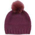 San Diego Hat Company Women's Knit Beanie w/ Faux Fur Pom