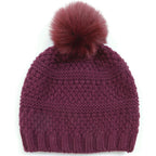 San Diego Hat Company Women's Knit Beanie w/ Faux Fur Pom