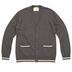 Five Four x Nick Wooster Men's Gray Heavy Knit V-Neck Cardigan XL 42-44