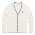 Five Four Men’s Cream White & Light Blue Trim V-Neck Cardigan Size M