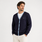 Five Four Men’s Navy Blue Contrast Trim Cardigan – Size M NWT