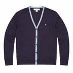 Five Four Men’s Navy Blue Contrast Trim Cardigan – Size M NWT