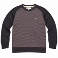 Five Four Men’s Navy Burgundy Striped Raglan Crewneck Sweatshirt Size L