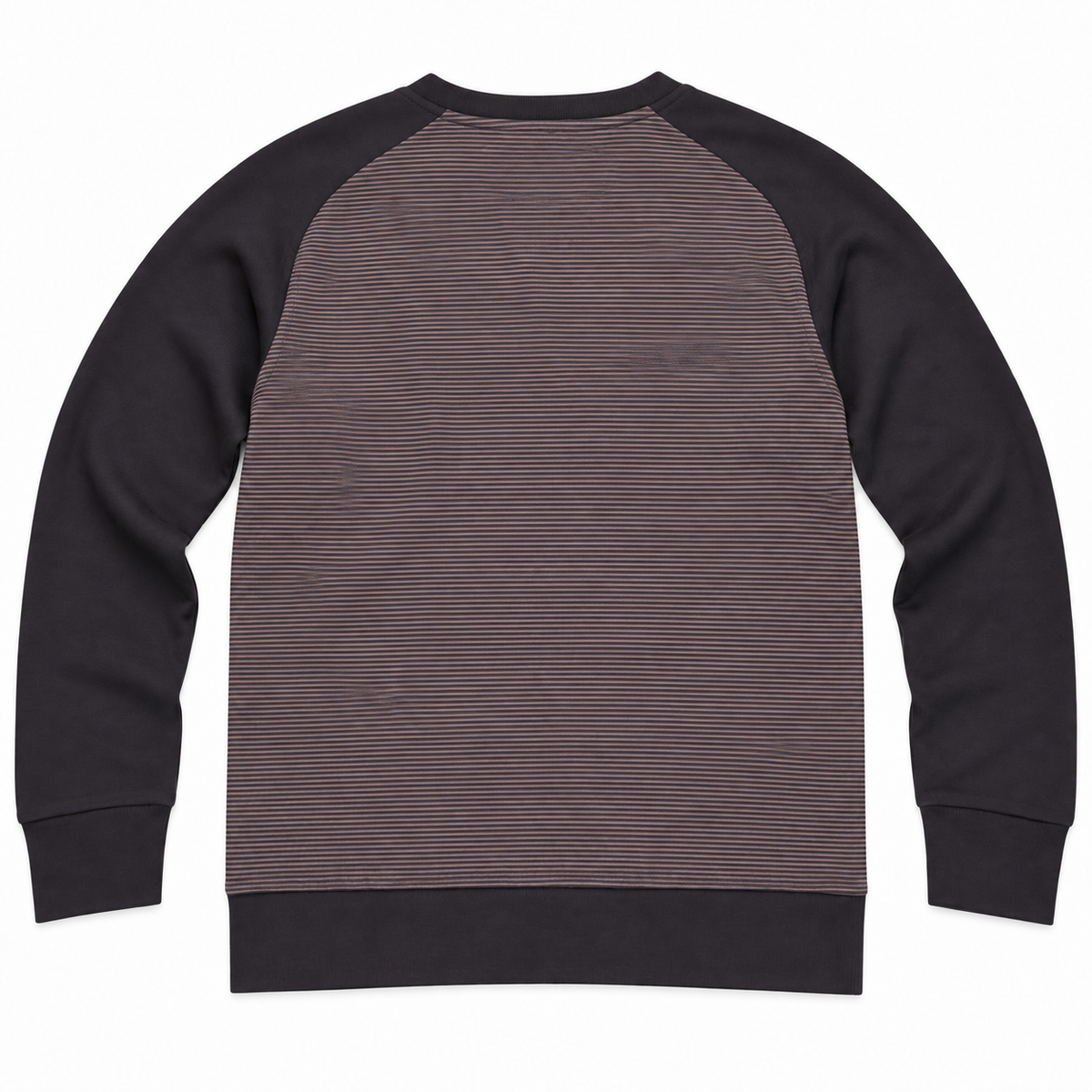 Five Four Men’s Navy Burgundy Striped Raglan Crewneck Sweatshirt Size L