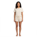 Mad Dog Women's Waffle Knit Pajama Set – Short Summer Pajamas with Shorts - Soft Comfy PJ - Breathable Loungewear -Off White