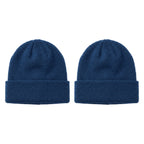 San Diego Hat Co. Clarise Beanie 2-Pack – Women's Wool Blend Rib Knit Cuffed Winter Hats, One Size