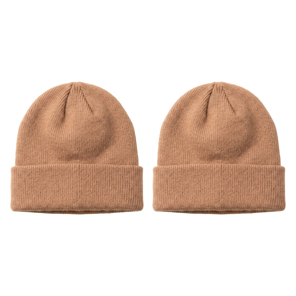 San Diego Hat Co. Clarise Beanie 2-Pack – Women's Wool Blend Rib Knit Cuffed Winter Hats, One Size