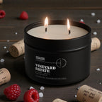 Vineyard Estate Candle 10.6 oz – Red Wine, Raspberry & Vanilla Sugar - Hidden Candles