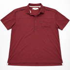 Five Four Men’s Burgundy Short Sleeve Polo Shirt Chest Pocket Size XXL