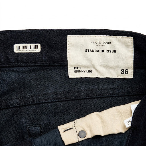 Rag & Bone Standard Issue Fit 1 Skinny Leg Jeans Black 36