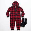 Mad Dog Concepts Girls Buffalo Bear Zip-Up Onesie Family PJ Set with Slipper Socks